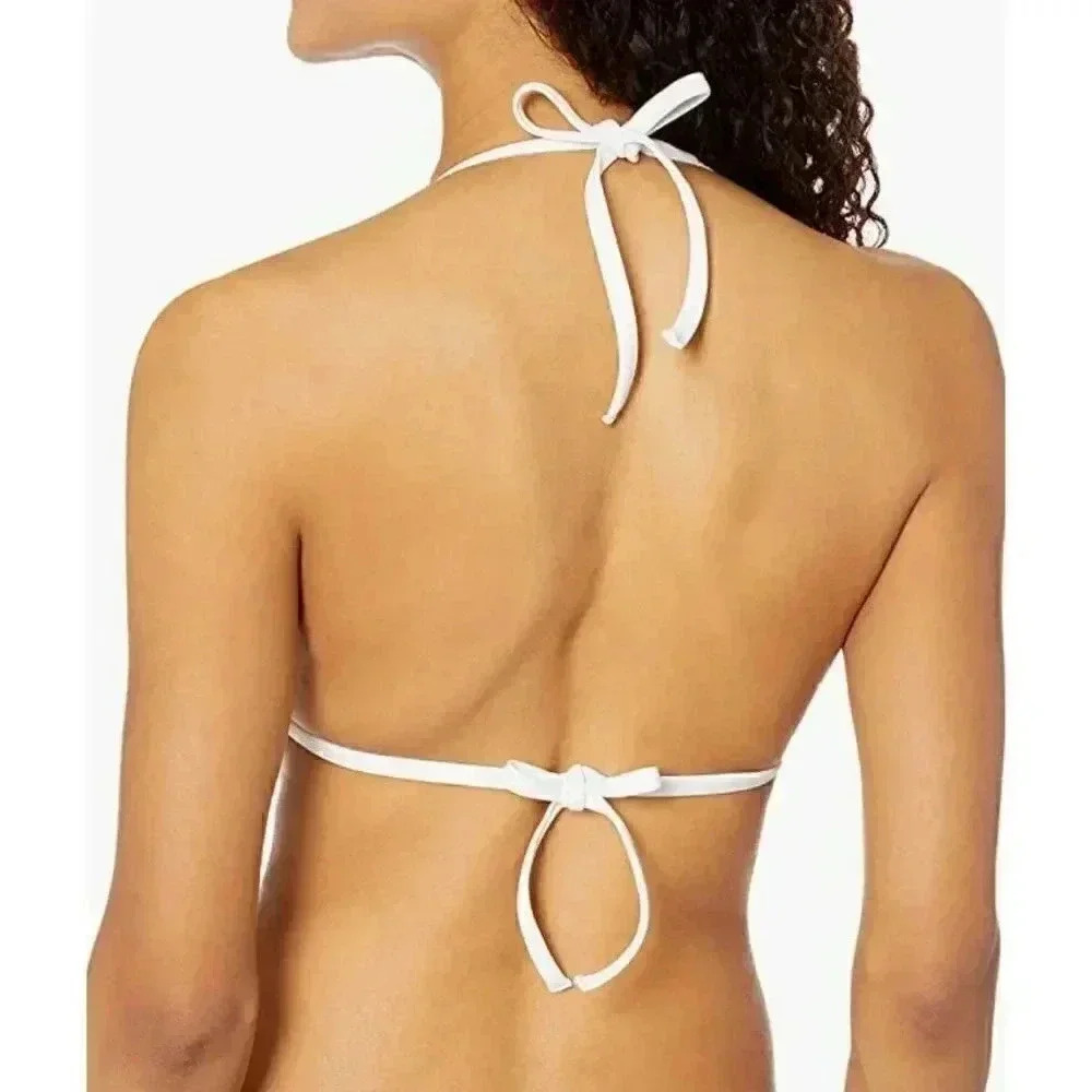 Seafolly Women's Block Party D Triangle Bra Bikini Top Swimsuit, Denim, 4 US - Picture 2 of 2